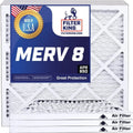 Filter King 24.5x18x1a Air Filter | 4-PACK | MERV 8 HVAC Pleated A/C Furnace Filters | MADE IN USizeA | Actual Sizeize: 24.5 x 18 x .75"