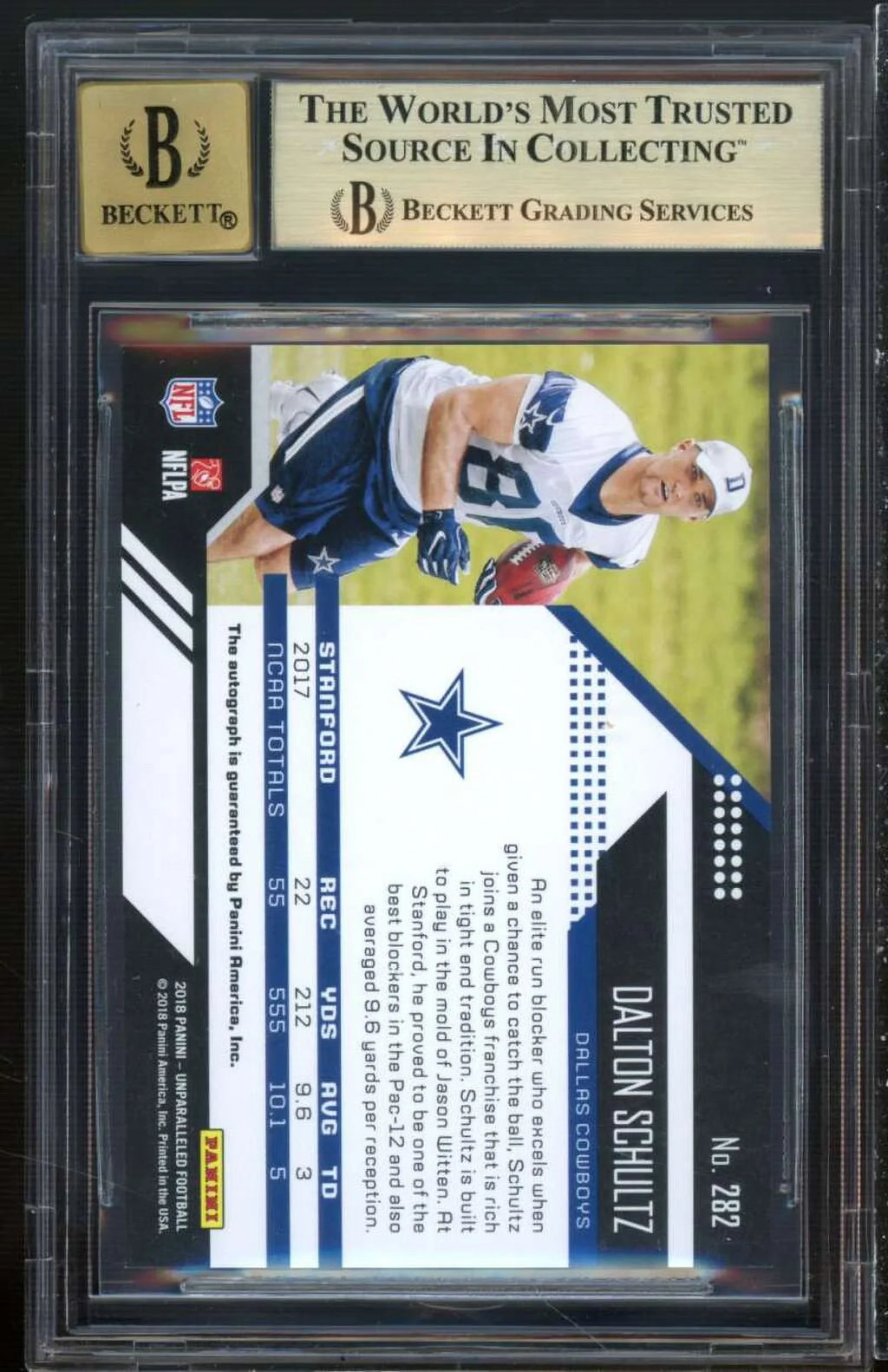 Dalton Sizechultz Rookie 2018 Panini Unparalleled Rookie Autographs #282 BGSize 9.5