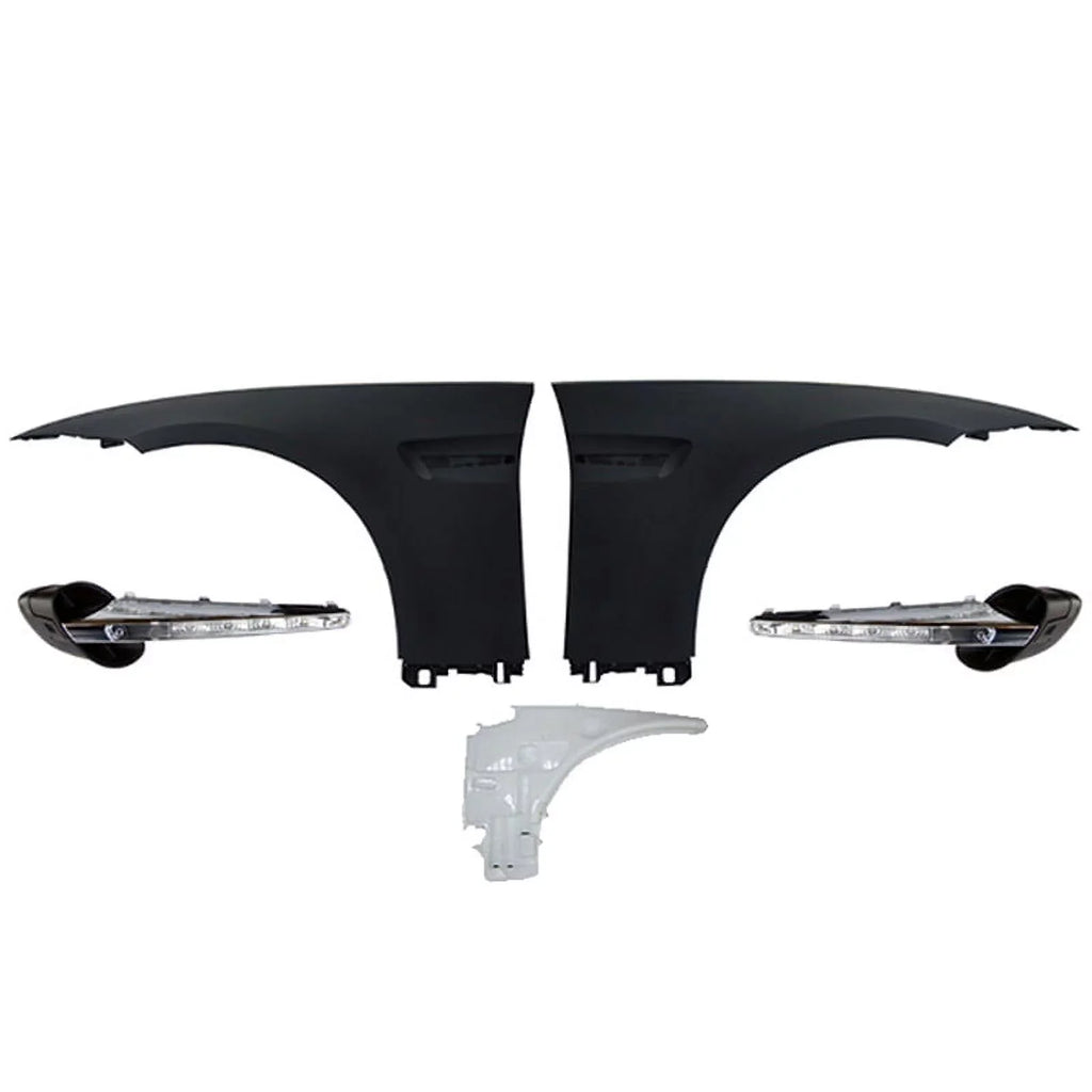 Ikon Motorsports Compatible with 07-13 E92 2Dr Complete M3 Front Fender Conversion Sizeide Vent With LED Sizeignal