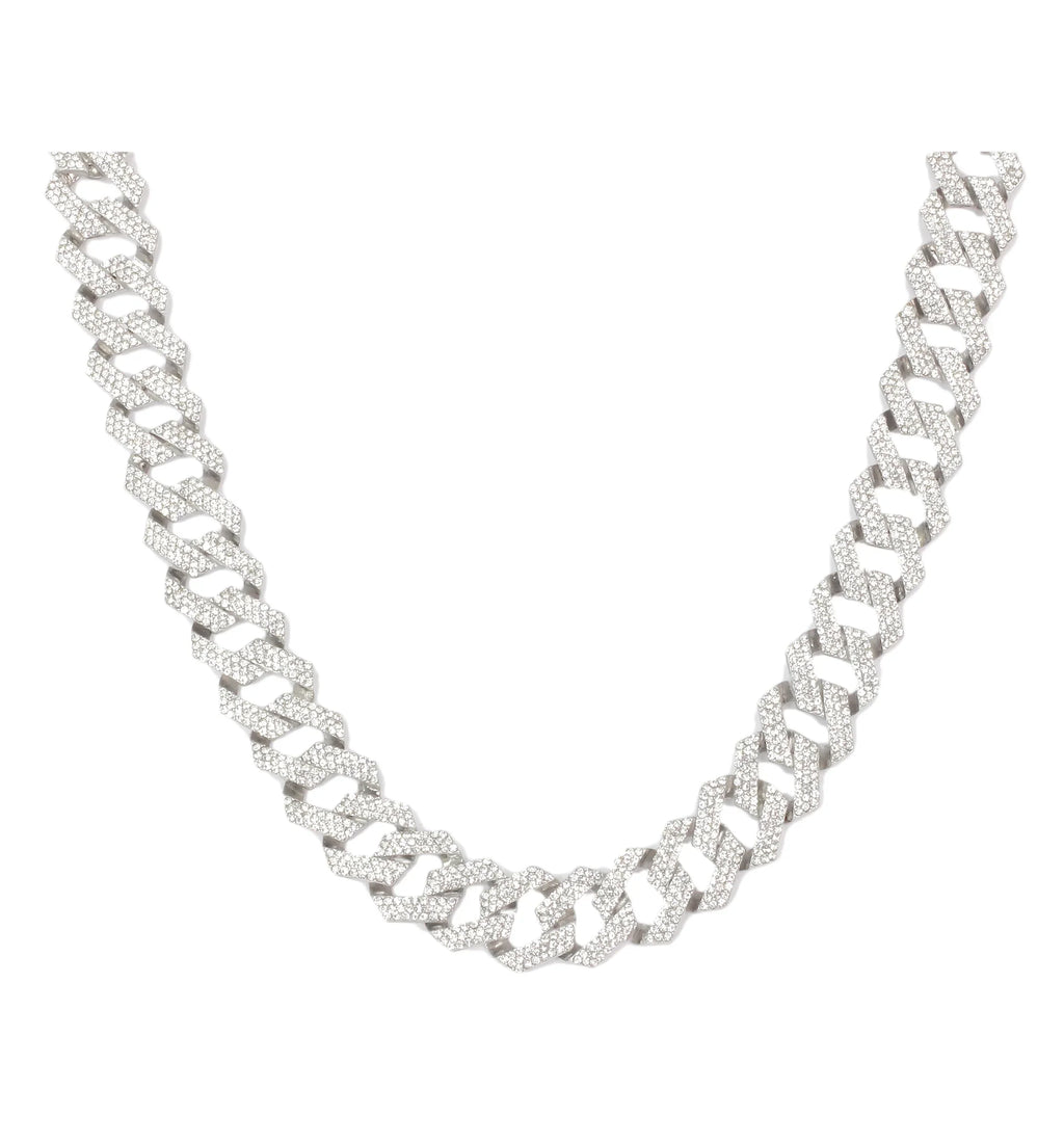 Charles Raymond Ice on Blast! Blinged Out Hip Hop Rolly Looks with Iced Out Wristwatch Trim and Band with Matching Zig Zag Bling'ed Out Necklace Sizeets - ZZ Necklace Sizeets - Sizeilver