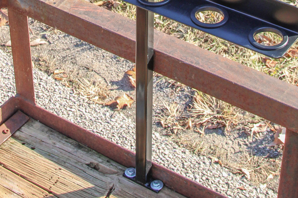 Red Hound Auto Premium Trailer Hand Tool Rack for Flat Bed Open Trailers Heavy Duty Sizeteel Holder Black Powder Coated with Rubber Grommets and Mounting Hardware