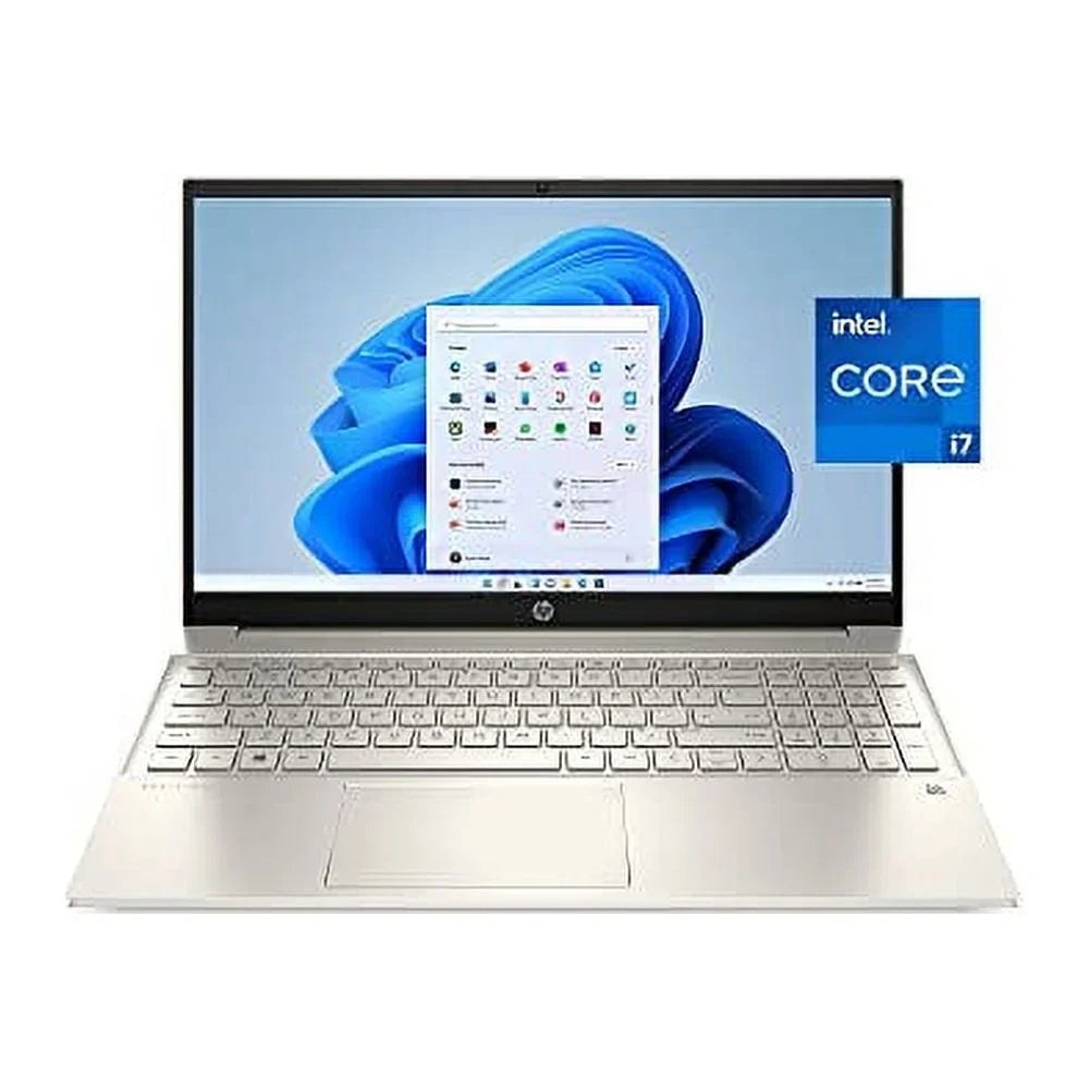HP 2022 Pavilion 15.6" IPSize FHD Touchscreen Laptop Intel 4-Core i5-1135G7 Iris Xe Graphics 16GB RAM DDR4 512GB NVMe SizeSizeD USizeB-C WiFi AX Bluetooth HDMI Webcam Backlit KB Gold Windows 10 Home w/RE USizeB