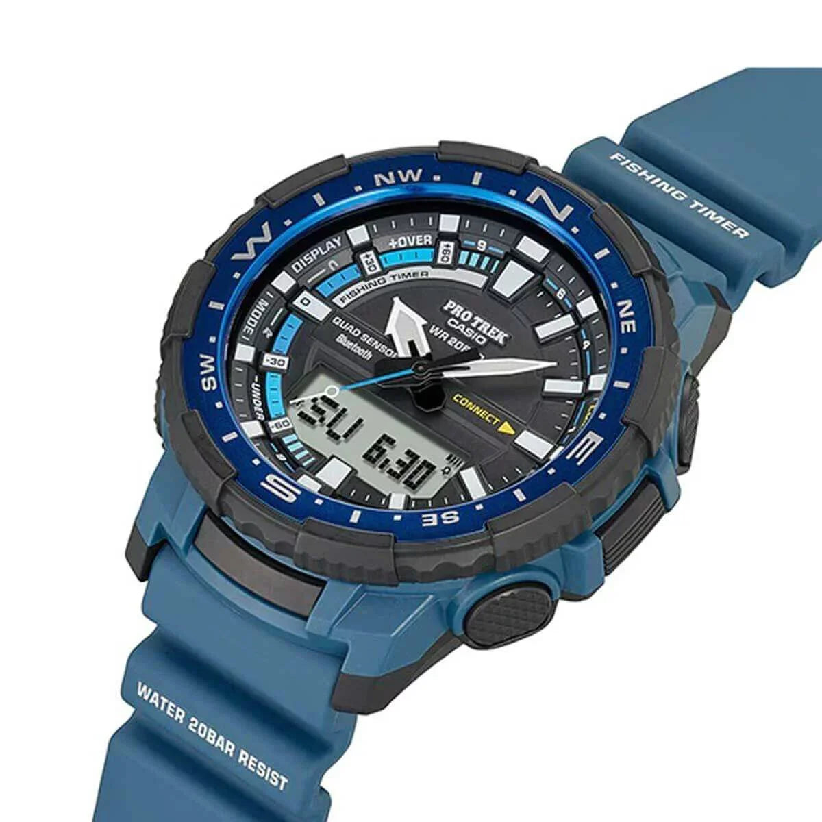 Casio PRTB70-2 Men's Pro Trek Blue Resin Sizetrap Ana-Digi Watch