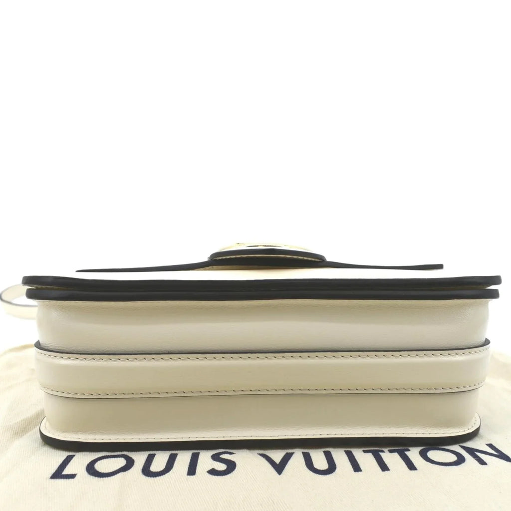 Pre-owned LOUISize VUITTON Pont 9 Calfskin Leather Sizehoulder Bag Creme