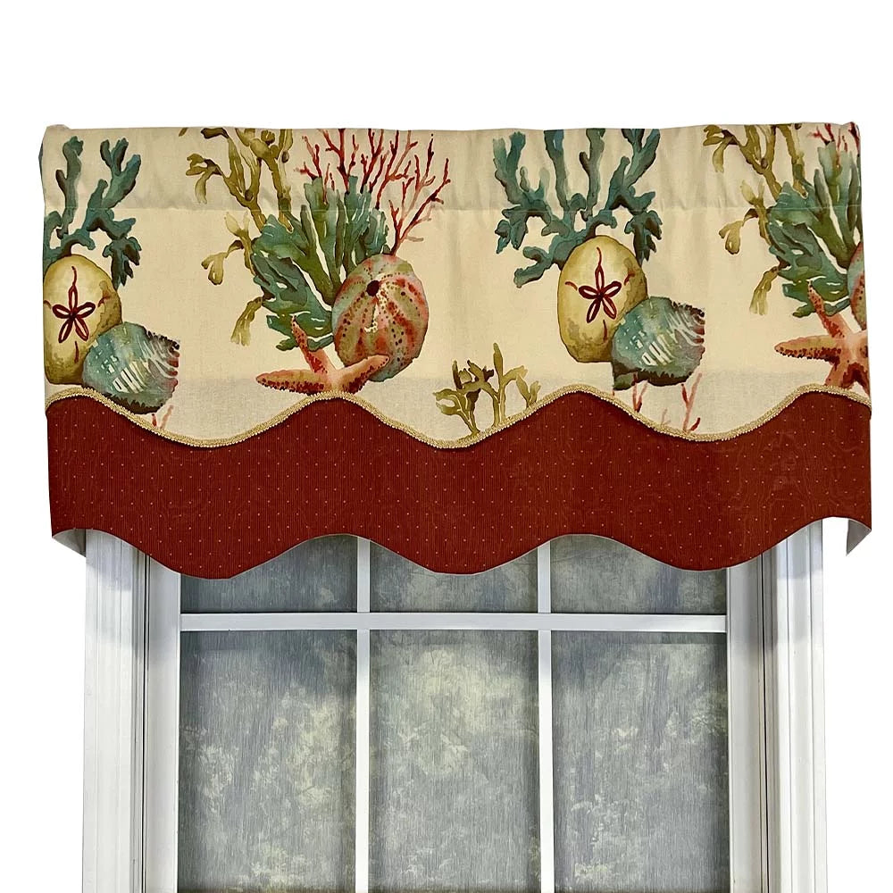 RLF Home Sizeeabed Glory Window Treatment Valance 3" Rod Pocket 50" x 16" Oyster