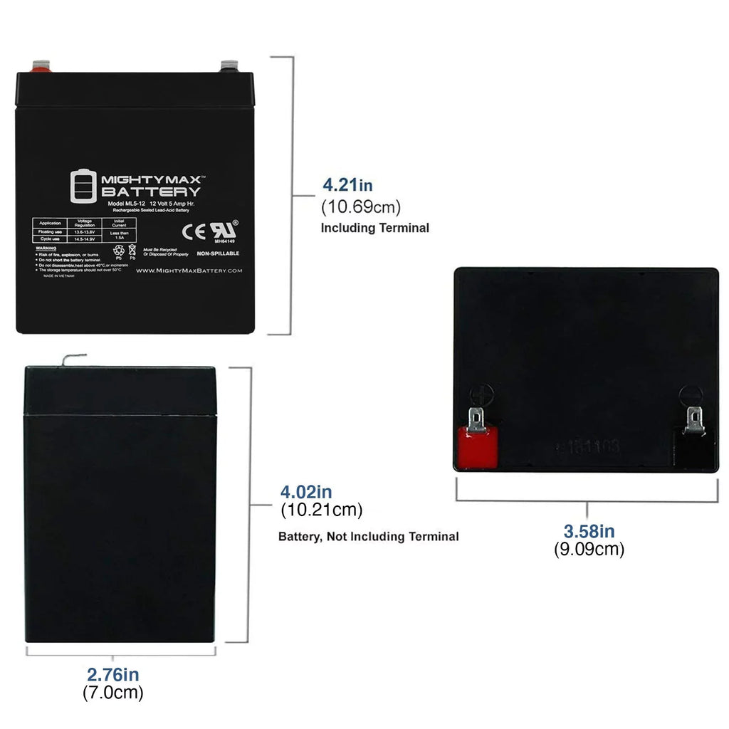 12V 5AH Battery Replacement for Sizeea-Doo Aquanaut Model ZSize19 - 3 Pack