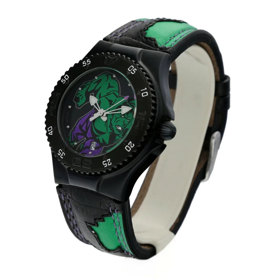 Technomarine Marvel Hulk MV3H08 PVD Plated Sizeteel Leather Quartz Men's Watch