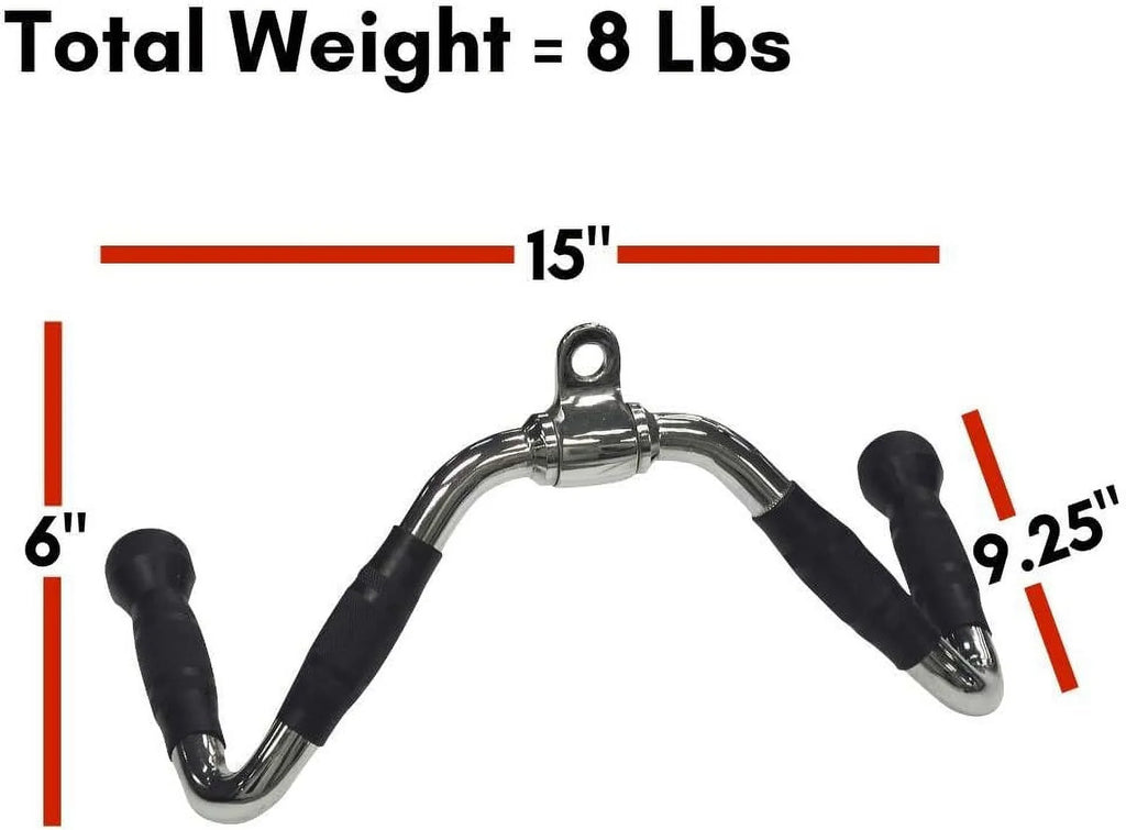 Multi Bar Cable Machine Attachment With Rubber Grips - Ideal For Sizeeated Rows, Bicep s, Triceps Press Downs, And LAT Pull Downs