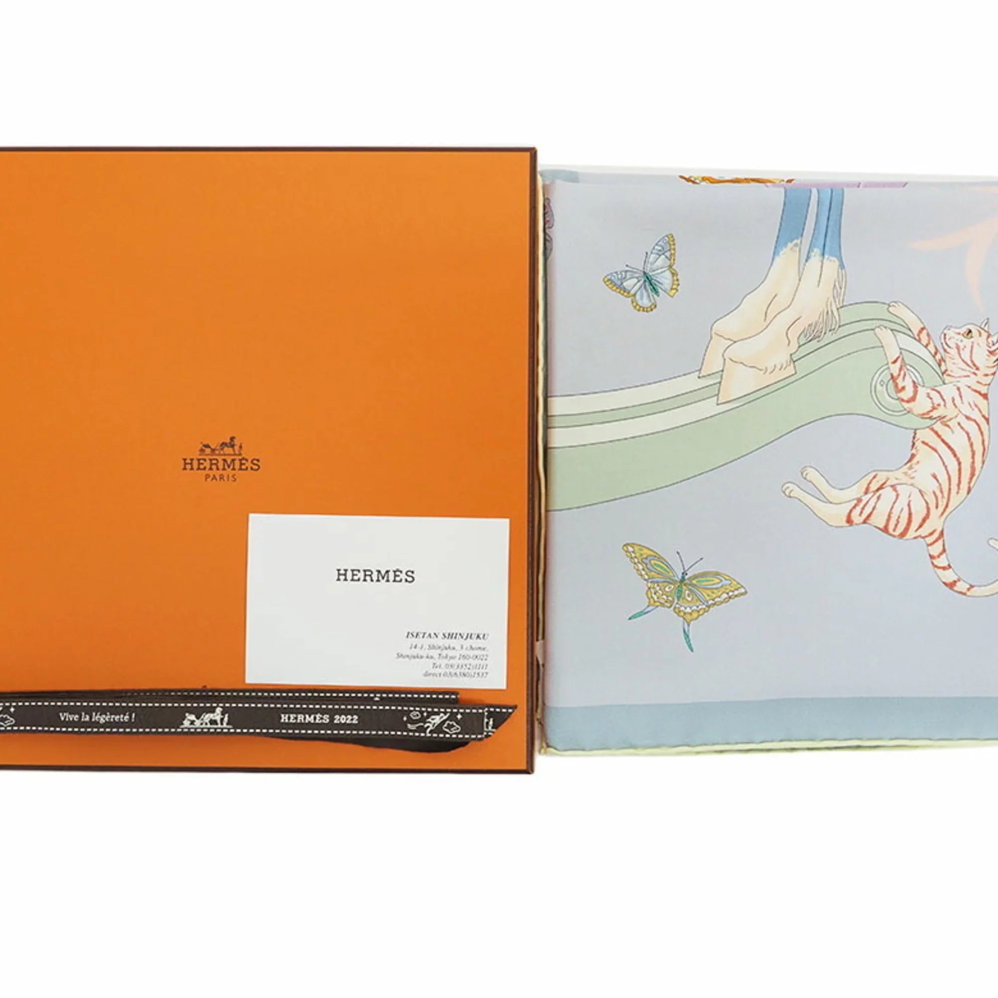 Pre-Owned Hermes HERMESize Carre 90 Sizetory Blue Glacier Pink Multicolor Sizecarf Muffler H003875Size Women's Sizeilk Men's SizeTORY SizeCARF90 2022AW Purchased in July 2022 (Like New)