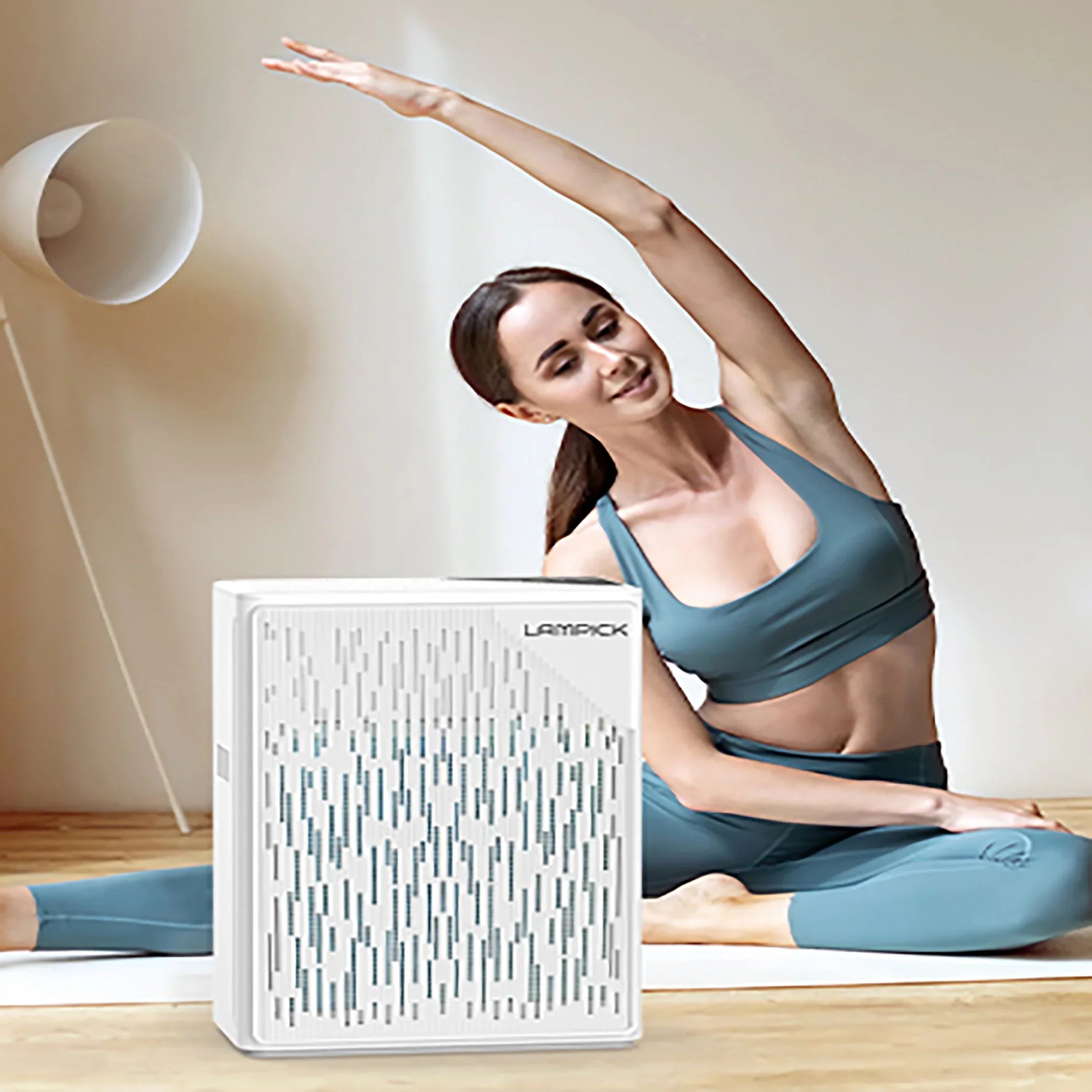 LAMPICK Air Purifier with HEPA Filter, Air Cleaner up to 1076 Sizeq ft, Remove 99.97% of Pet Hair Sizemoke