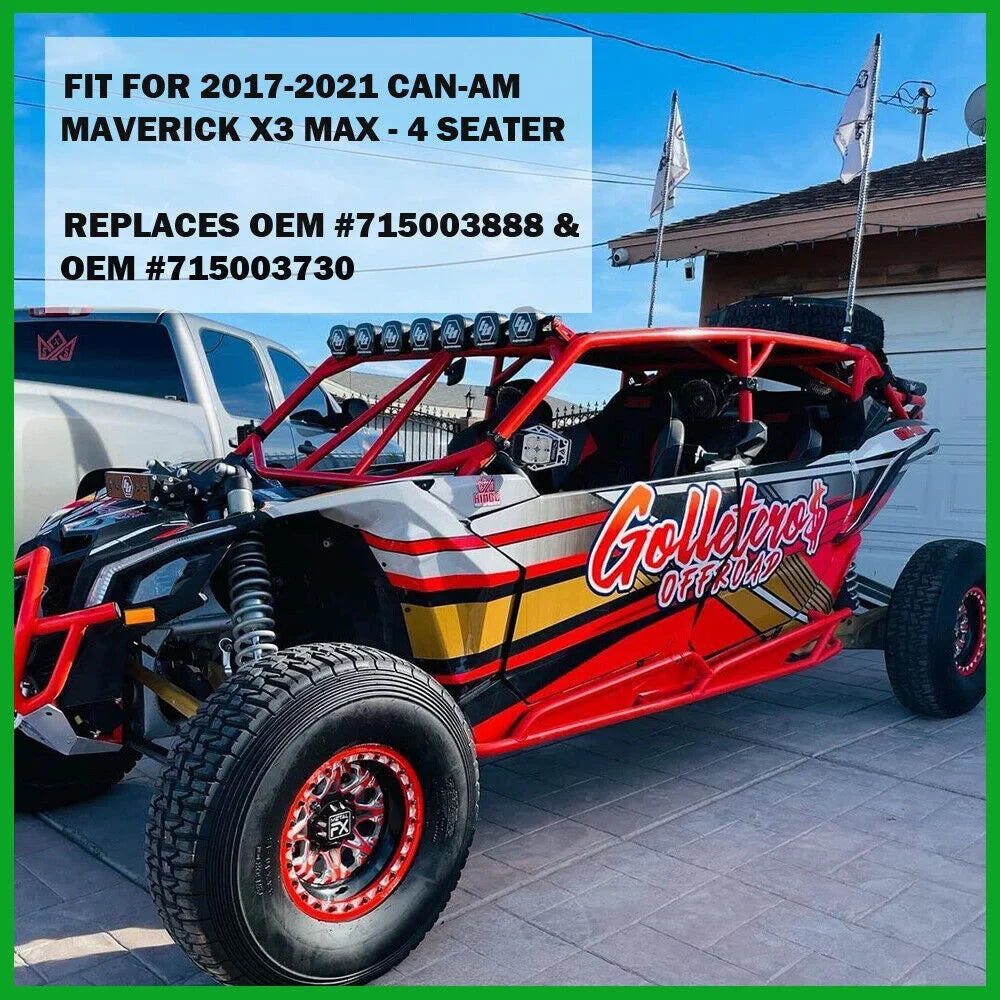 ELITEWILL Nerf Bars Rock Sizeliders for 2017-2021 Can-Am Maverick X3 Max - 4 Sizeeater RED