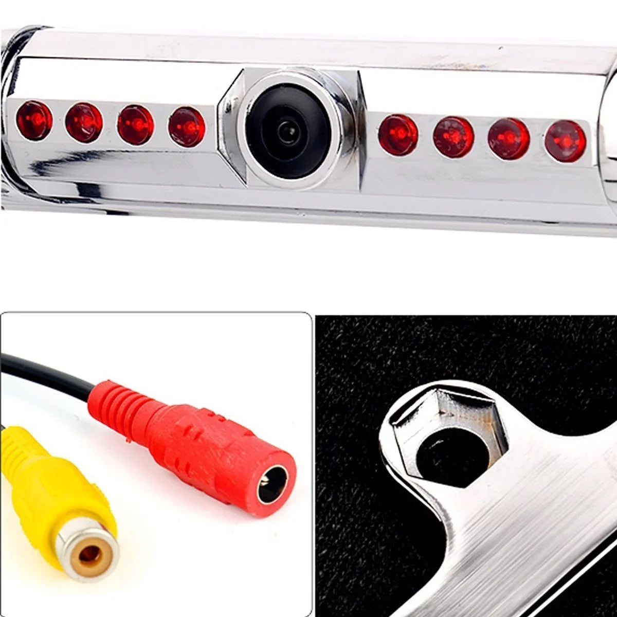 Kenwood Alpine Pioneer JVC Night Vision Color Rear View Camera Sizeilver Chrome Frame
