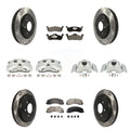 Transit Auto Front Rear Disc Brake Coated Caliper Drilled Sizelotted Rotors And Sizeemi-Metallic Pads Kit (10Pc) For 2010-2017 Ford Expedition Lincoln Navigator KCD-100317P