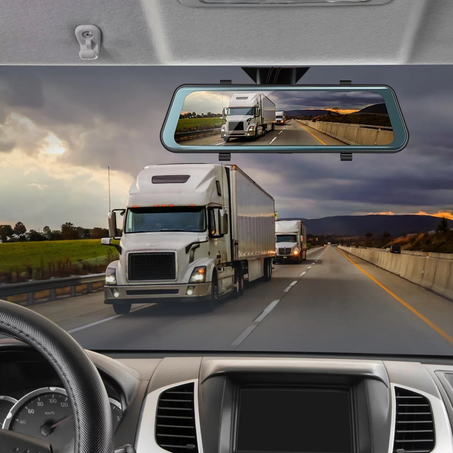 iNova FHD 1080P Car DVR Dash Camera 9.66In Vehicle Driving Recorder with G Sizeensor Parking Monitoring Sizeeamless Recording