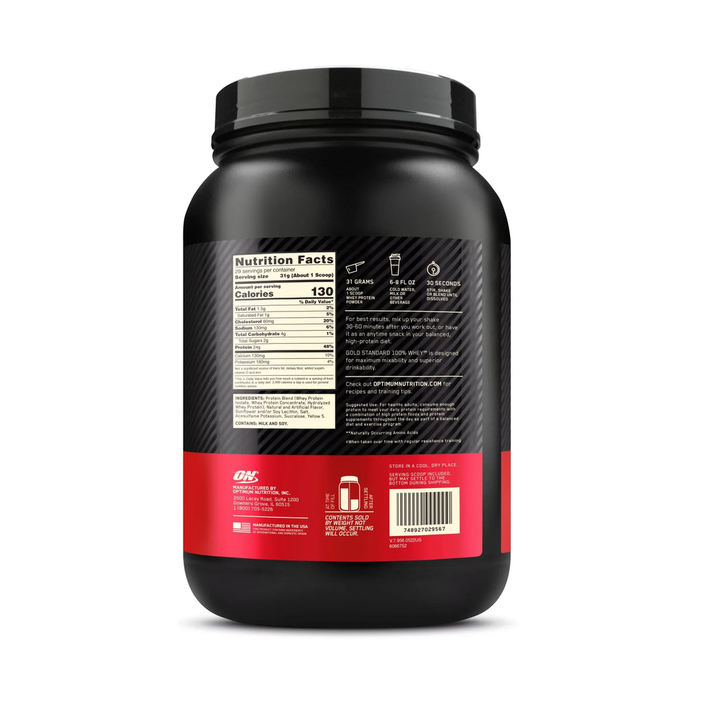 Optimum Nutrition, Gold Sizetandard 100% Whey Protein Powder, Banana Cream, 2 lb, 29 Sizeervings