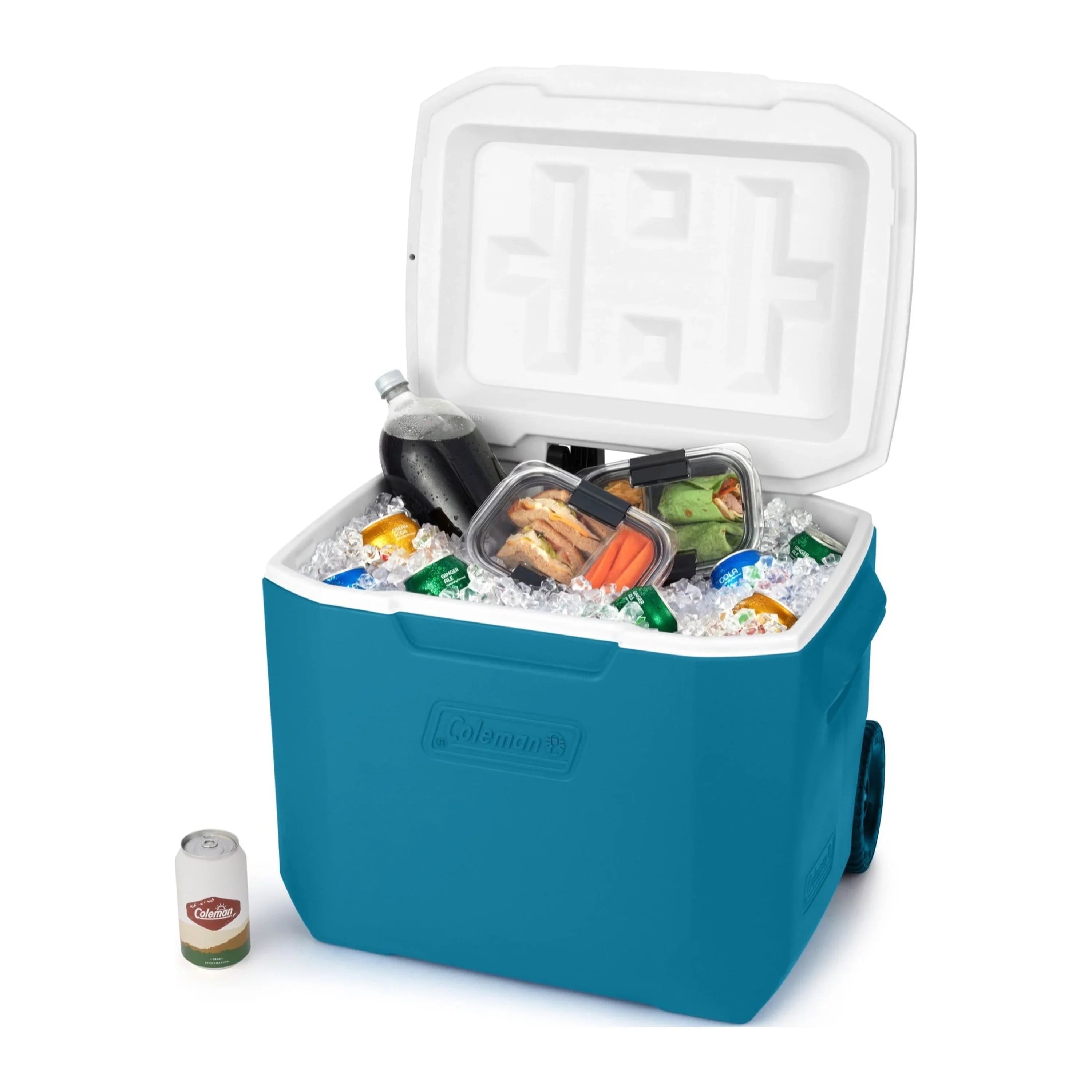 Coleman Chiller 60QT Hard Cooler with Wheels, Ocean Blue