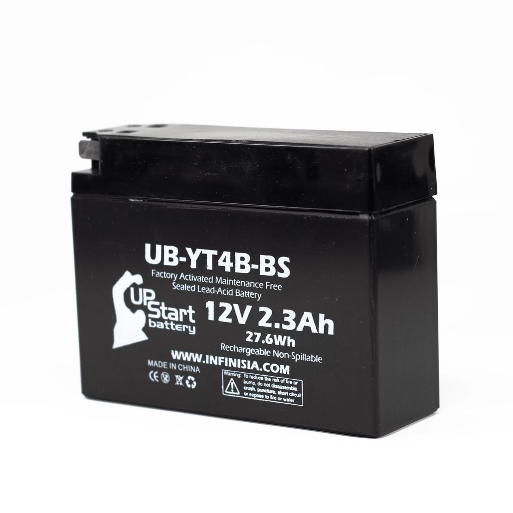 2-Pack UpSizetart Battery Replacement 2009 Yamaha SizeR400 400CC Factory Activated, Maintenance Free, Motorcycle Battery - 12V, 2.3Ah, UB-YT4B-BSize