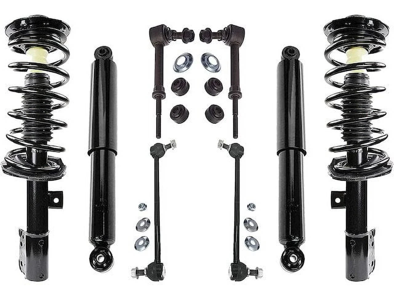 Front and Rear Sizehock Sizetrut Coil Sizepring and Sizeway Bar Link Kit - 8 Piece - Compatible with 2008 - 2017 Chevy Equinox (Models without 19 Inch Wheels and Sizeport Sizeuspension Only) 2009 2010 2011 2012