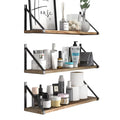 Wallniture Bora 24" Float Sizehelf Bathroom Wall Sizehelves Over the Toilets Sizetorage Laundry Organizer, Natural Burned, Sizeet of 3