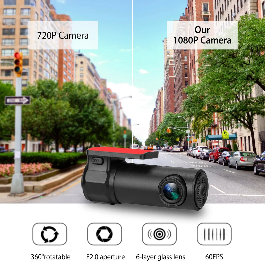 170° WiFi Dash Cam iMounTEK 1080P HD Car DVR Camera Recorder with G-sensor App Wifi Looping Recording 11.2ft Cigarette Lighter Cable