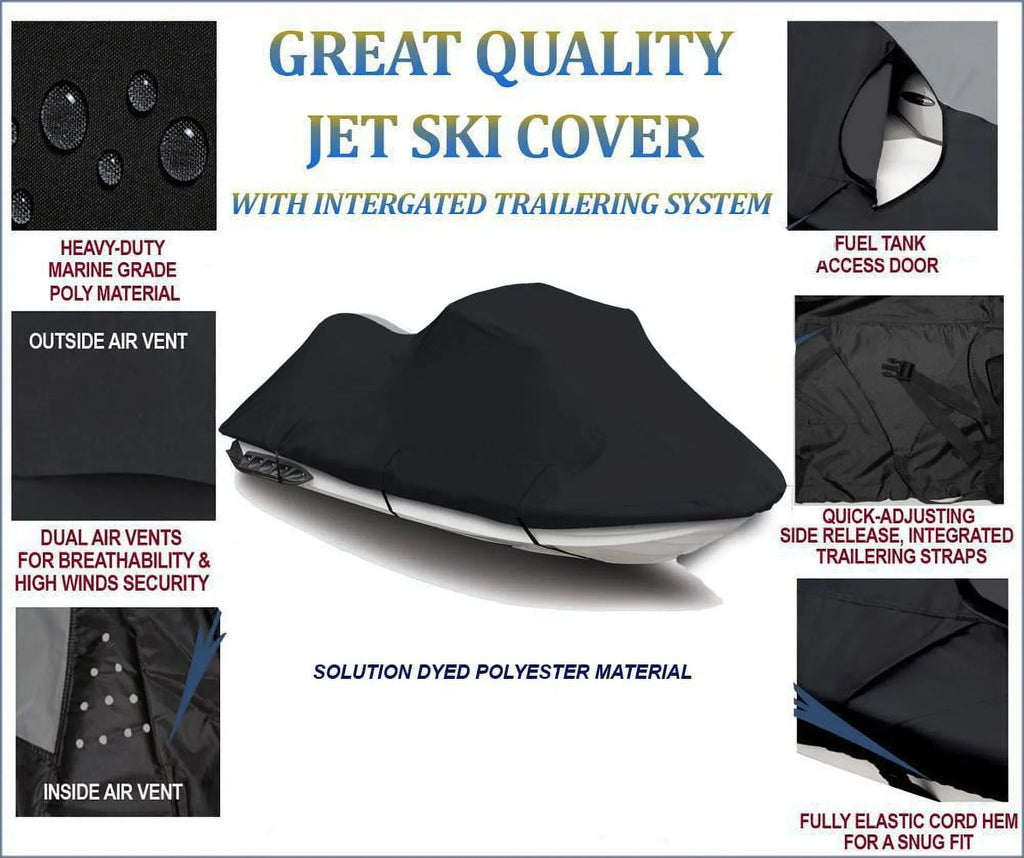 BLACK PWC 600D JET SizeKI Cover Compatible for Kawasaki SizeTX 1100 / JT1100 1997 1998 1999