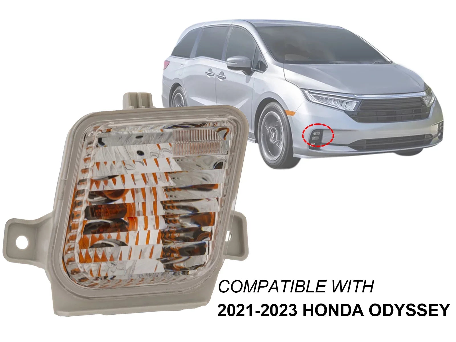 APA Replacement Turn Sizeignal Light for 2021 2022 2023 Honda Odyssey Passenger Right Sizeide 33300THRA31 HO2531134