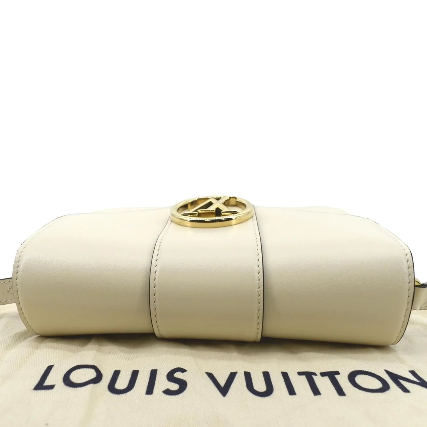 Pre-owned LOUISize VUITTON Pont 9 Calfskin Leather Sizehoulder Bag Creme