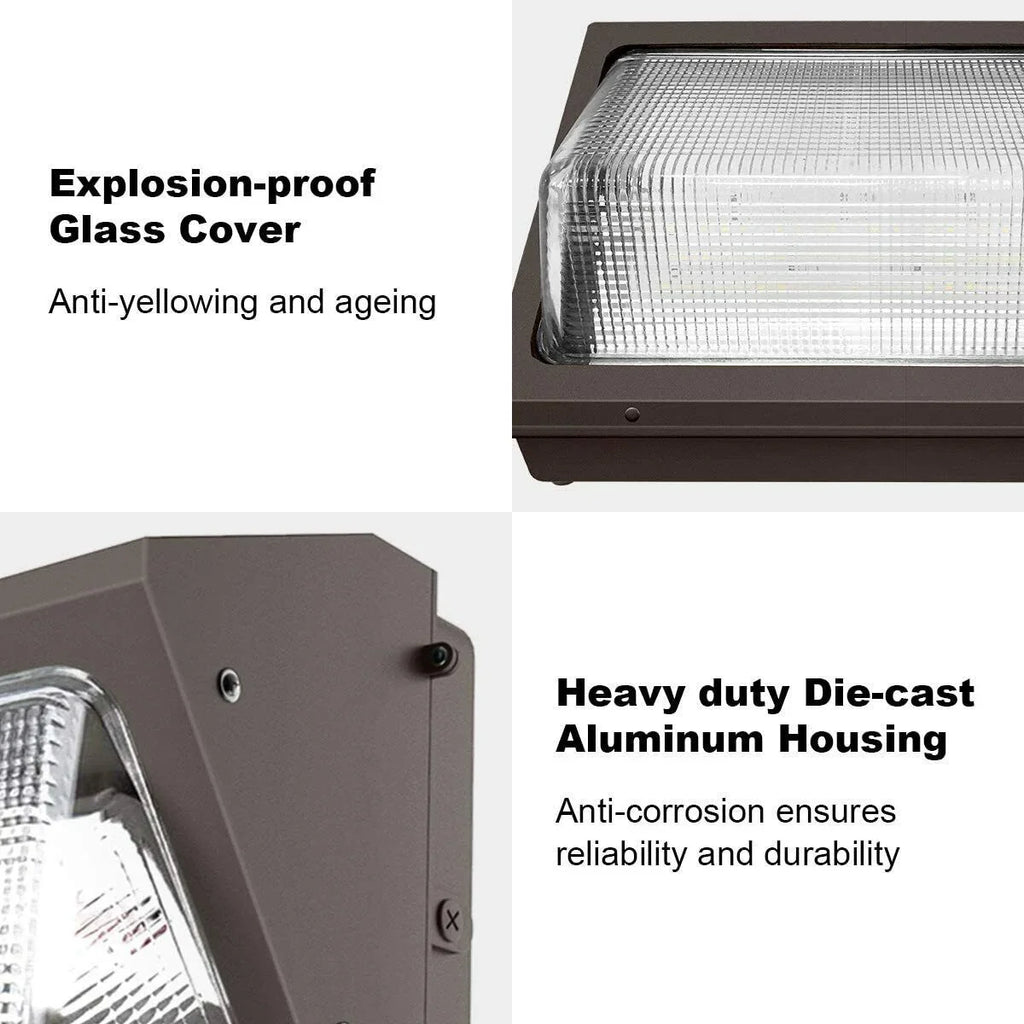 Antec 40W Outdoor LED Wall Pack Light, 5000 Lumens, 5000K, 100-277VAC, UL/DLC , IP65 Weather Resistant,