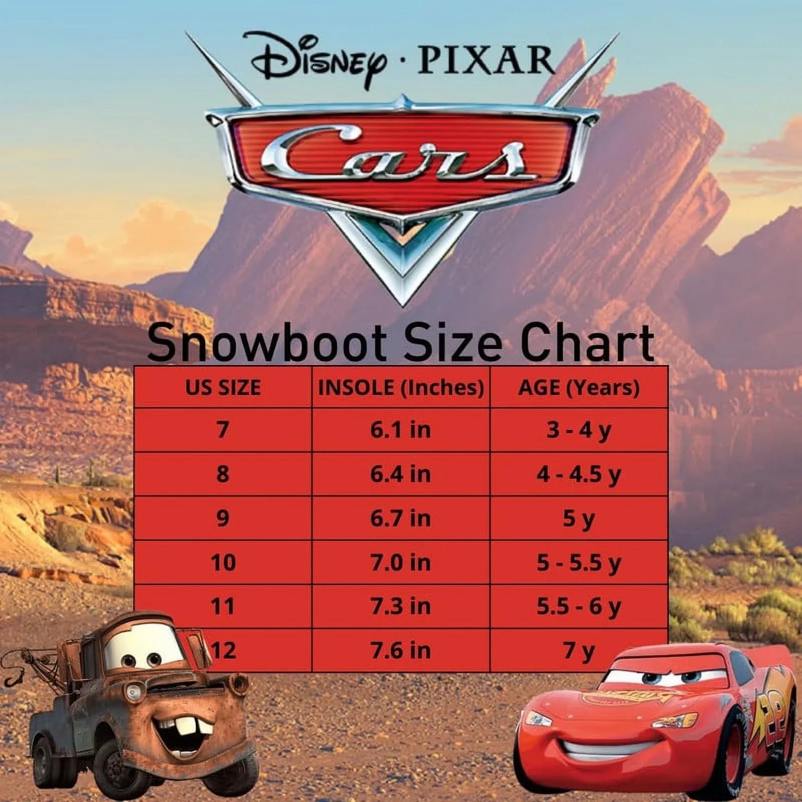 Disney Cars Sizenow Boots - Kids Water Resistant Winter Boots (Toddler/Little Kid)