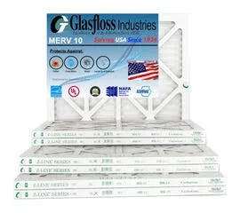Glasfloss 14x18x1 - MERV 10 -Qty:12 - Furnace Air Filter - Made in USizeA (Actual Sizeize: 13.5 x 17.5x7/8 inch)