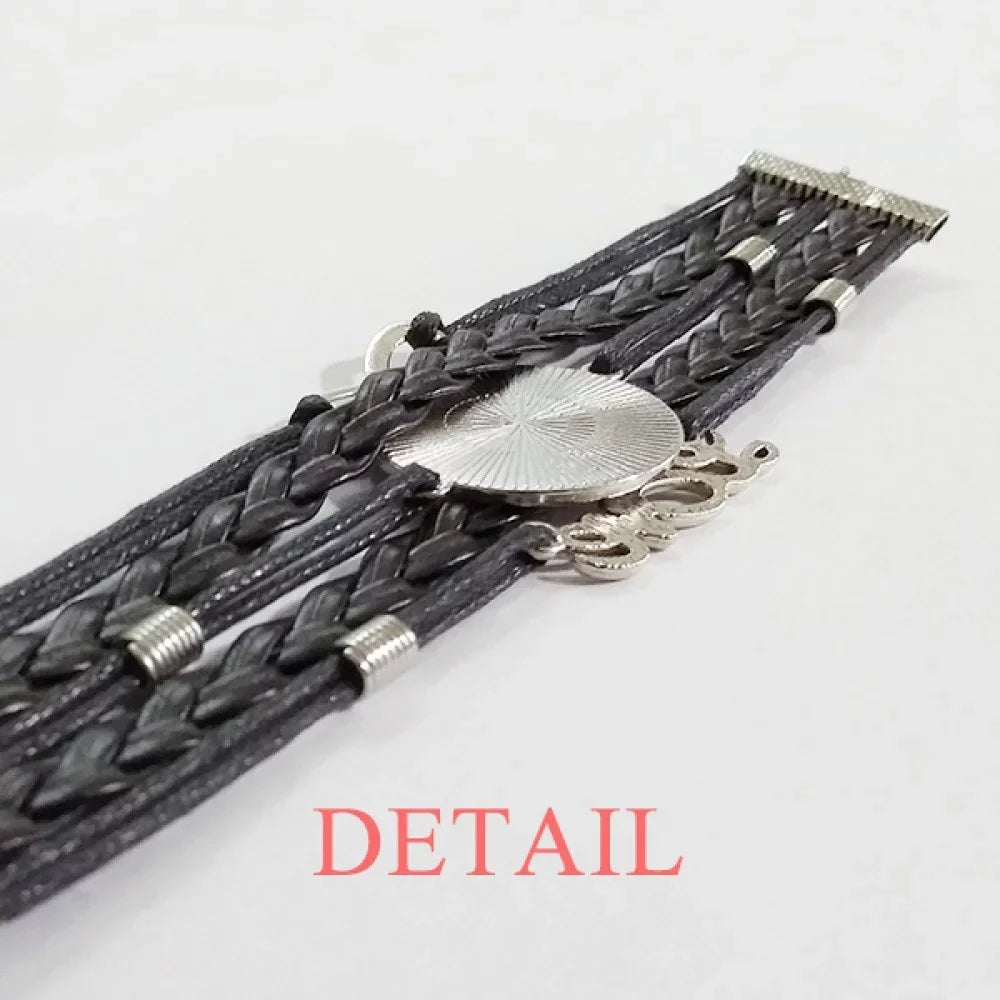 Kenya Africa National Emblem Bracelet Love Accessory Twisted Leather Knitting Rope Wristband