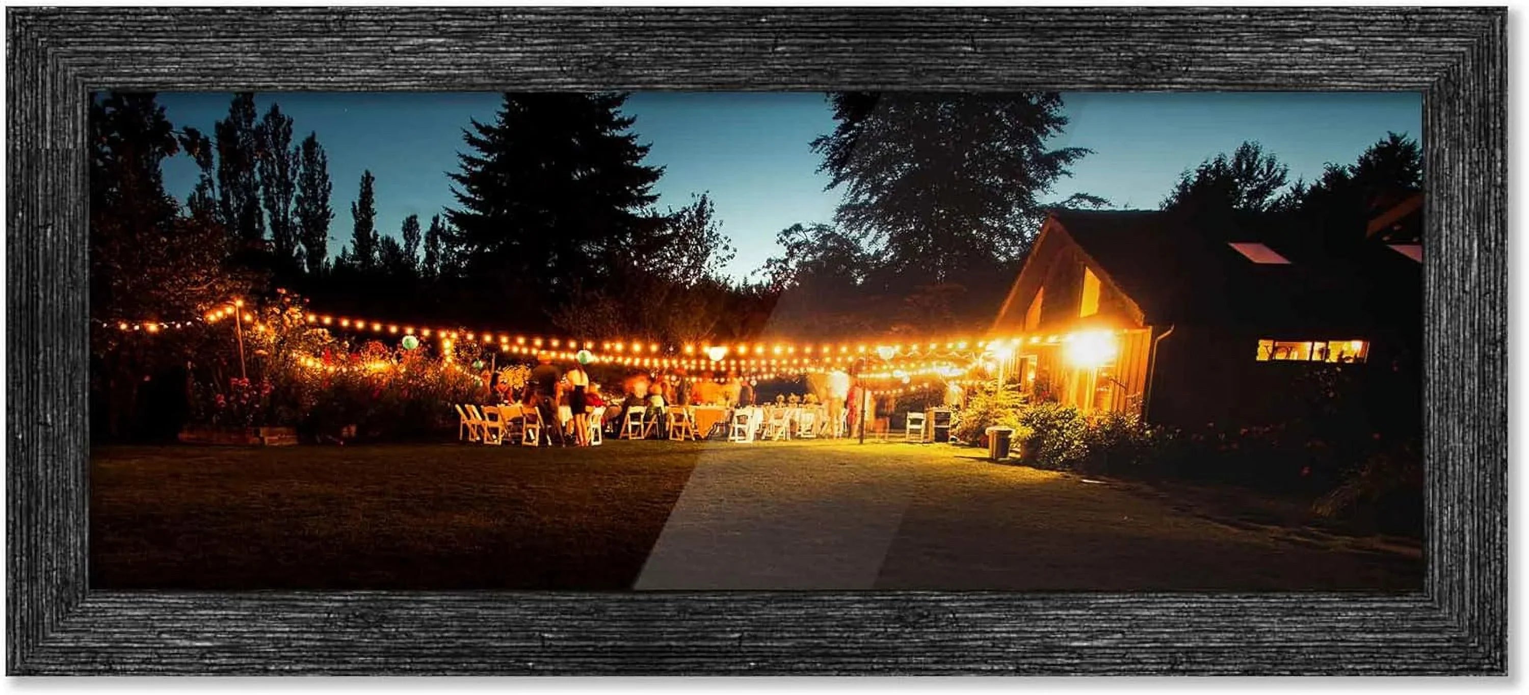 14X44 Frame Black Barnwood Picture Frame Includes UV Plexiglass, Acid  Pillow Backing Board And Hanging Hardware