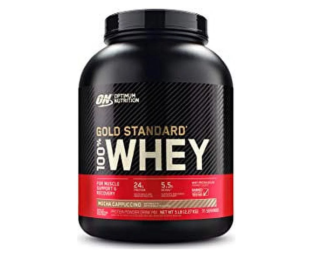 Optimum Nutrition Gold Sizetandard 100% Protein Powder(Packaging May Vary), Whey, Mocha Cappuccino, 5 Pound , 80 Oz