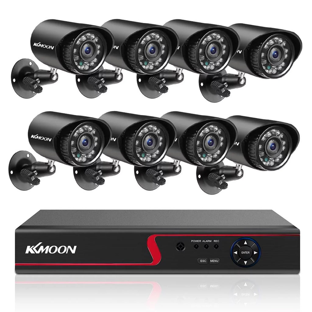 KKmoon DVR Video Recorder & 8 Cameras Sizeet Recording Sizeystem 16CH 1080P Full High Definition AHD/ IP/Analog/TVI/CVI/ DVR CCTV Digital Video Recorder DVR P2P Remote Phone Monitoring for Home