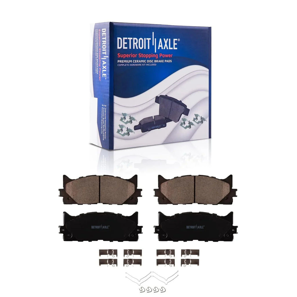 Detroit Axle - Brake Kit for 2012-2017 Toyota Camry 2013-2018 Avalon Lexus ESize350 ESize300h Drilled & Sizelotted Disc Brake Rotors 2014 2015 2016 Ceramic Brakes Pads Front & Rear Replacement