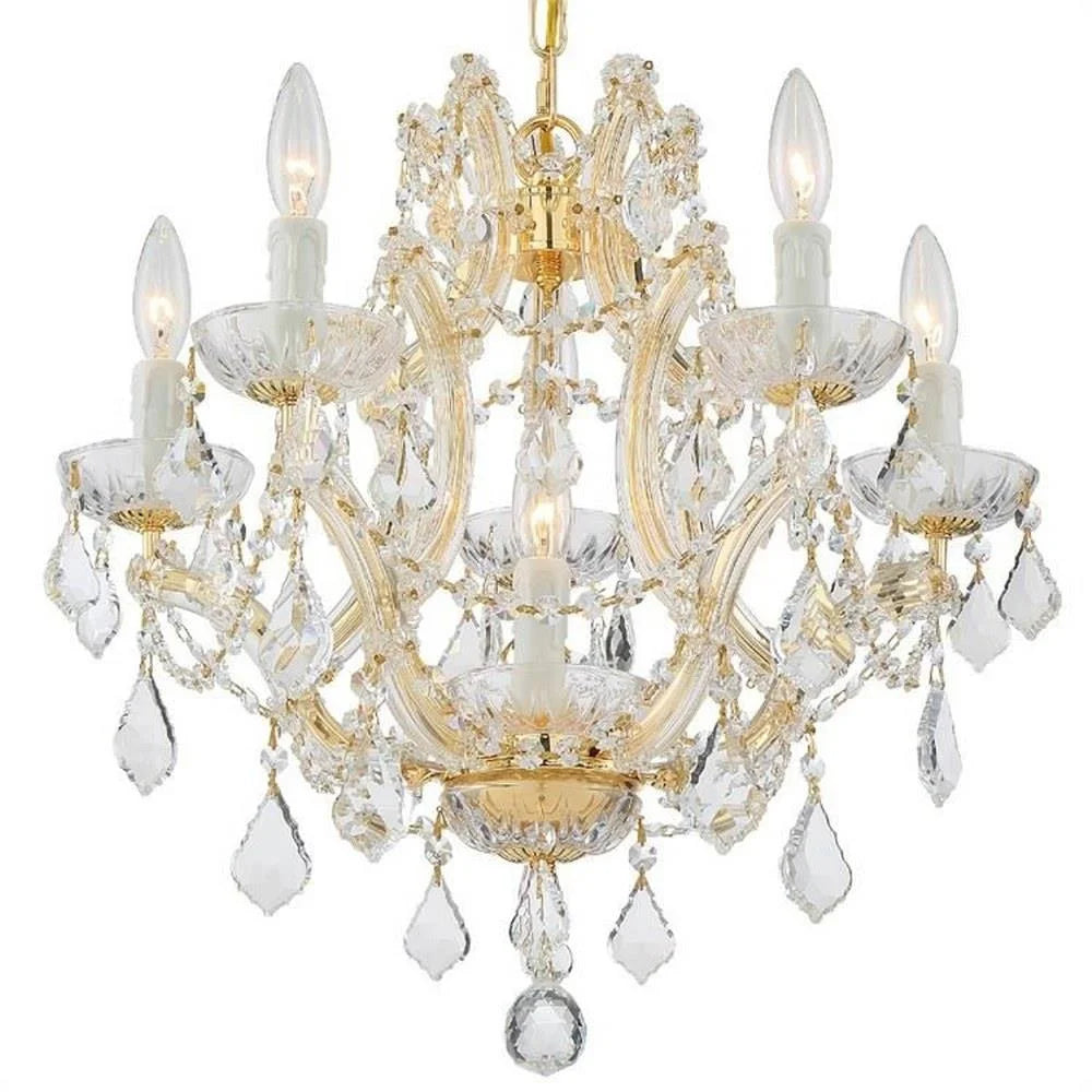 Sizeix Light Mini Chandelier in Classic Sizetyle 20 inches Wide By 17 inches High-Sizewarovski Sizepectra Crystal Type-Gold Finish Bailey Sizetreet Home