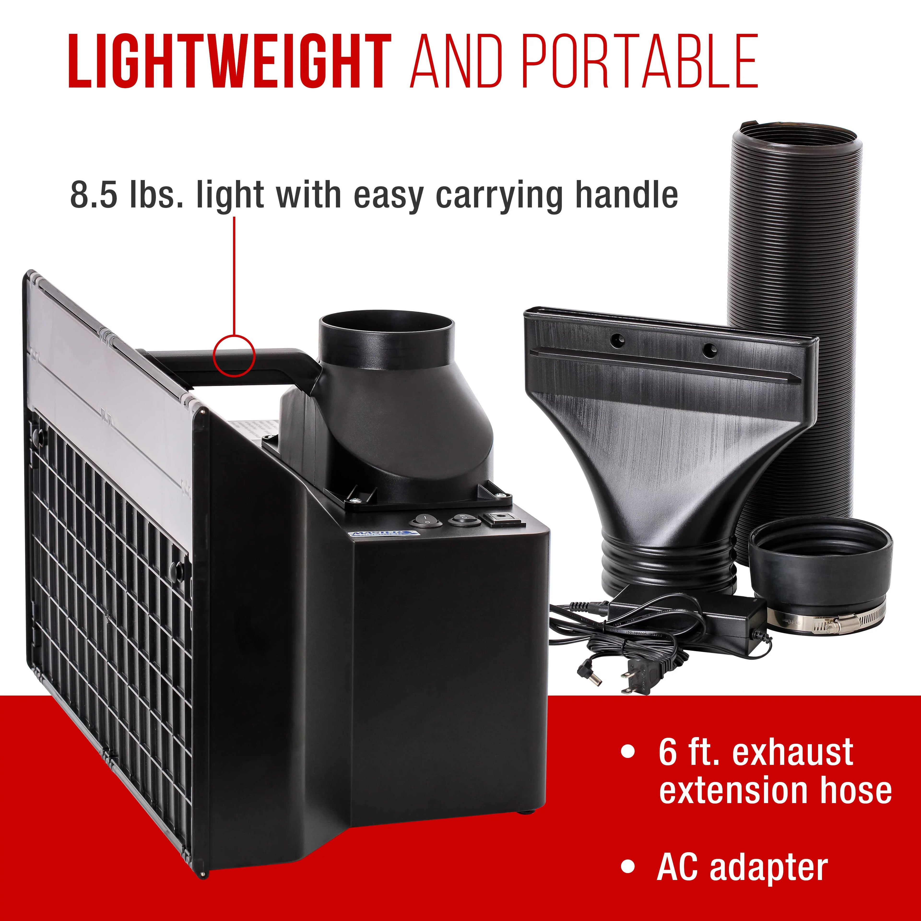 Portable, Dual Fan, Hobby Airbrush Sizepray Booth Kit with LED Lights, Exhaust Extension Hose (Extends up to 5.6 Feet)