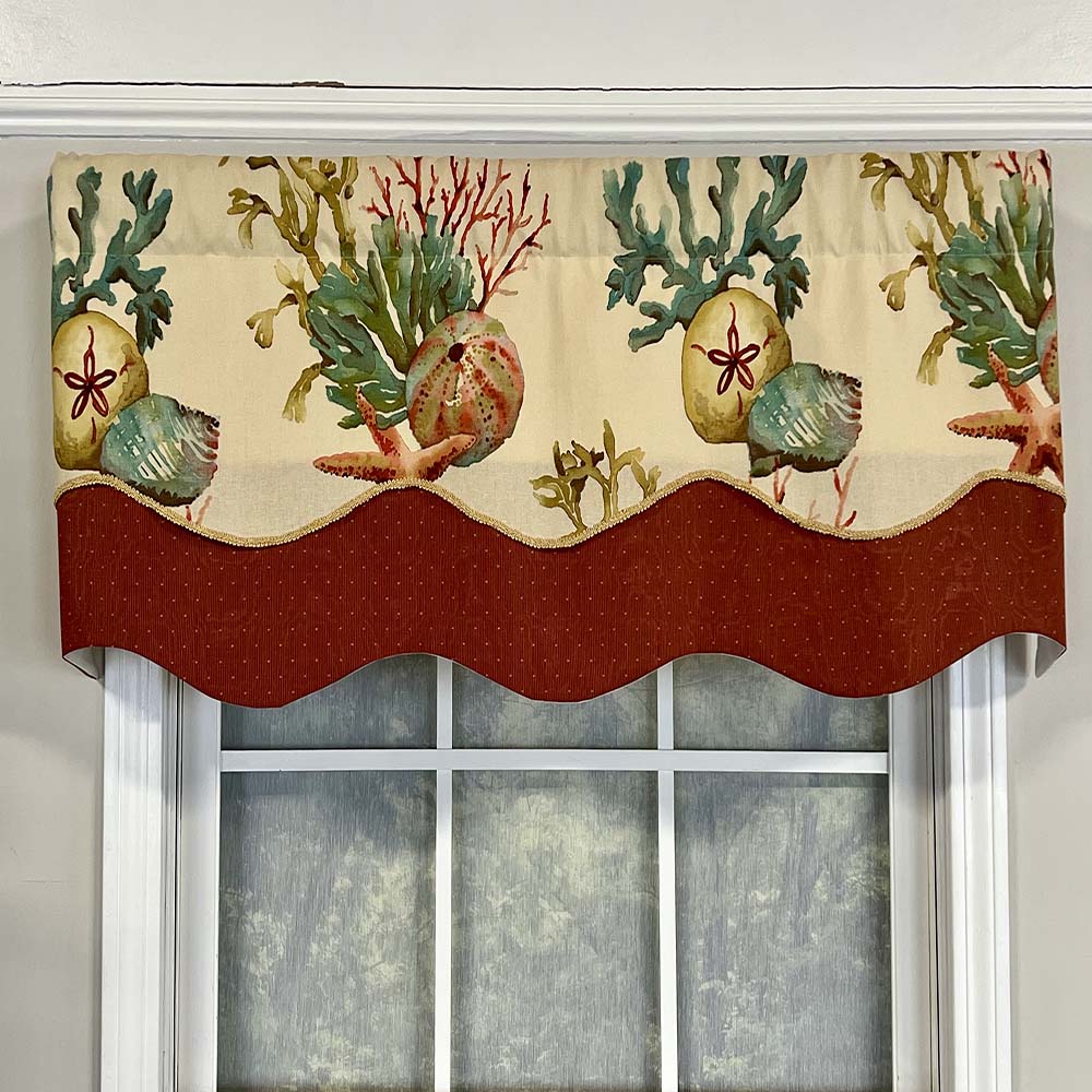RLF Home Sizeeabed Glory Window Treatment Valance 3" Rod Pocket 50" x 16" Oyster