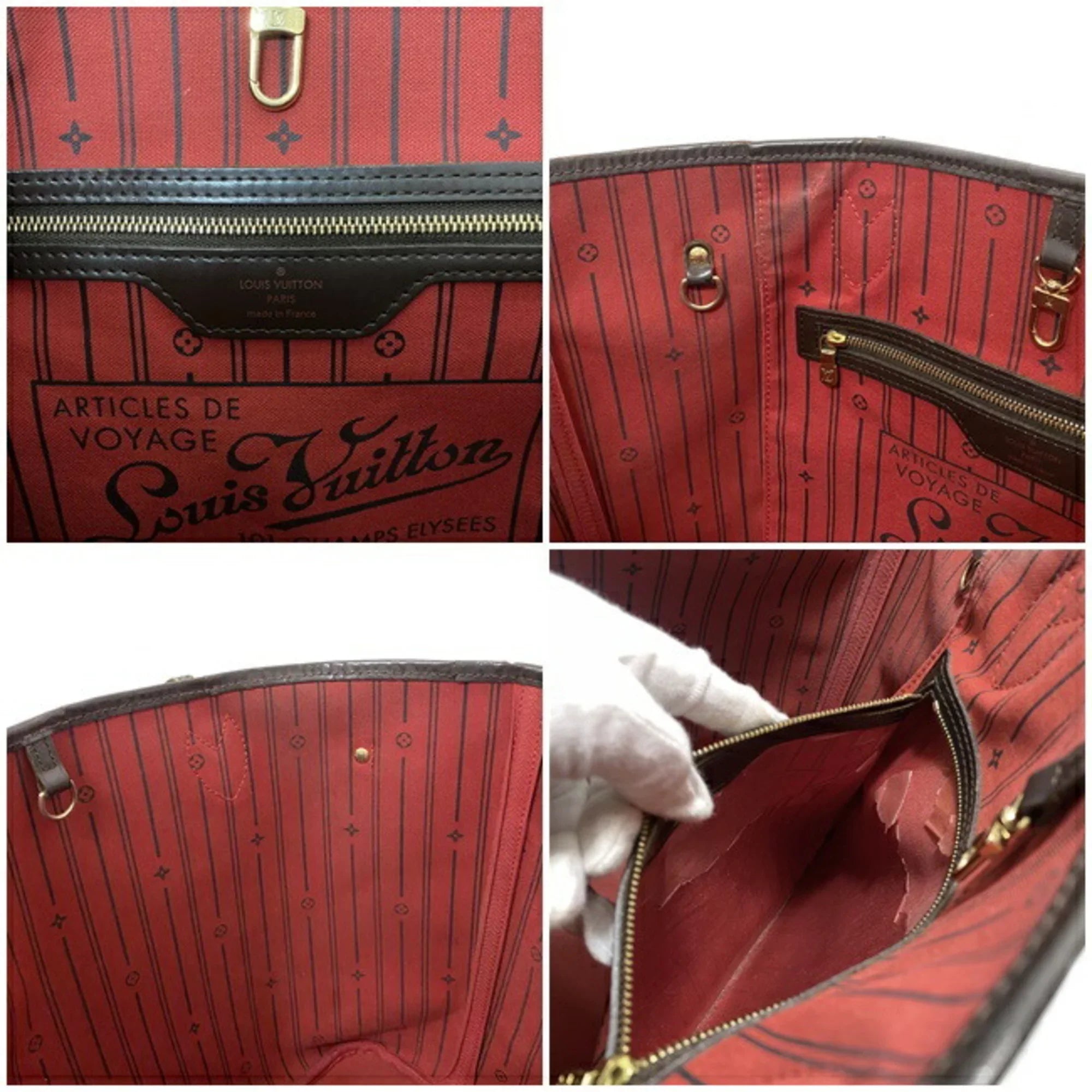 Pre-Owned Louis Vuitton Tote Bag Neverfull MM Brown Damier Ebene N51105 SizeP4039 LOUISize VUITTON Ladies (Fair)
