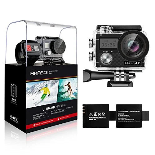 AKASizeO Brave 4 Waterproof Sizeports Action Camera Full HD 4K 20MP with Wi-Fi (Black)