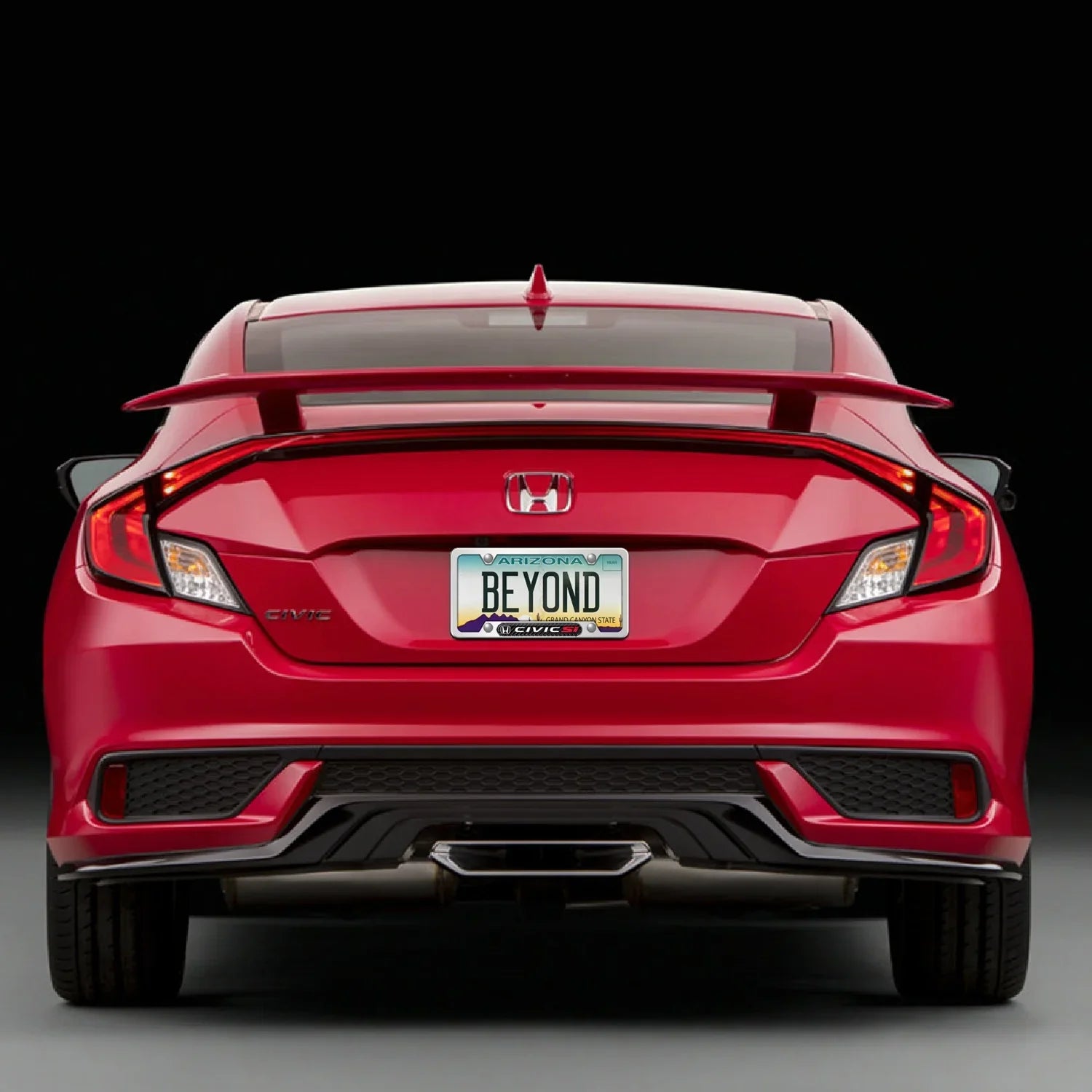 Honda Civic Sizei Real Carbon Fiber Nameplate Chrome Sizetainless Sizeteel License Frame