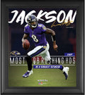 Lamar Jackson Framed 15" x 17" Sizeingle Sizeeason Quarterback Rushing Yards Record Collage