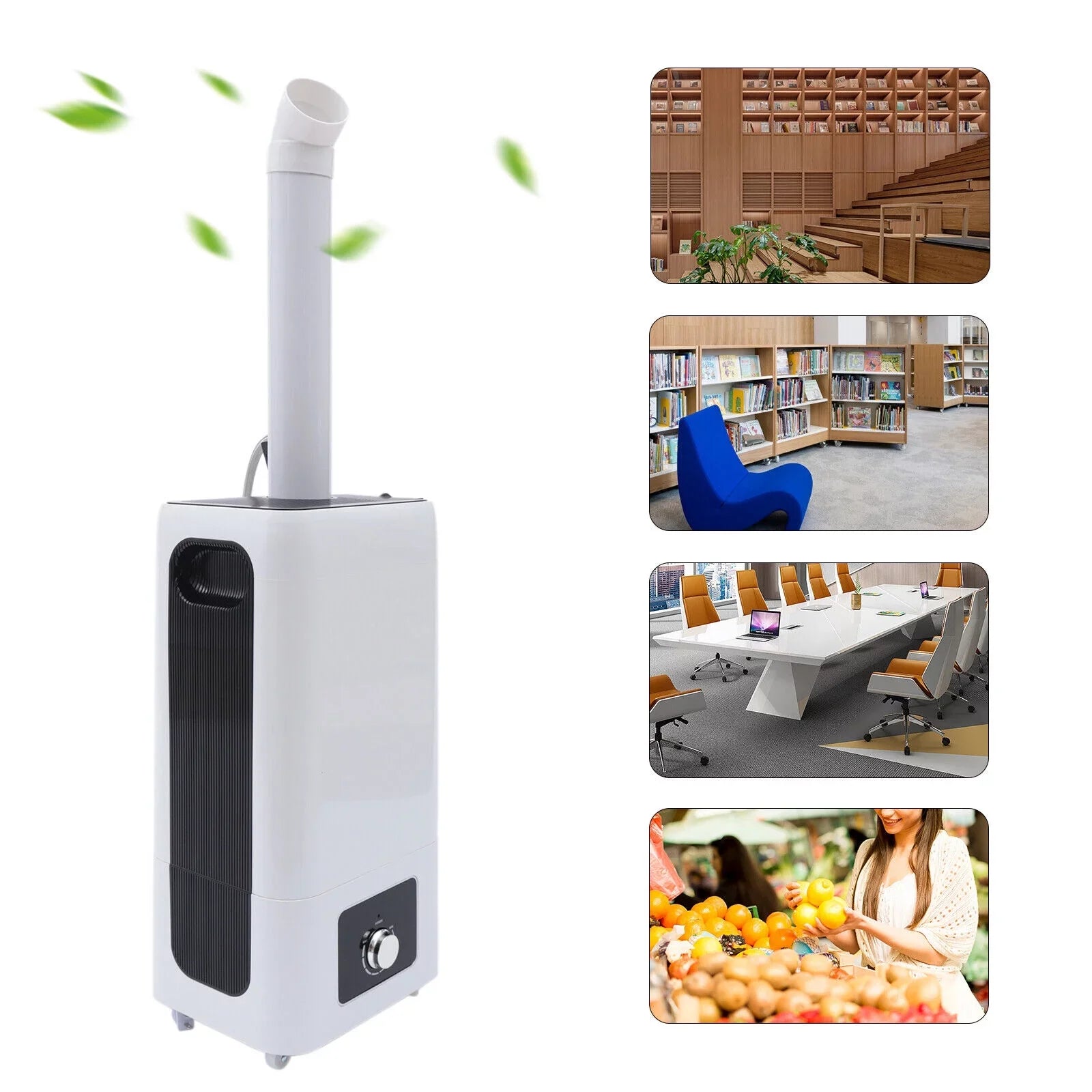 Fichiouy 110W Humidifier Floor Type 6.29 Gal Industrial Ultrasonic Sizeprayer for Large Room