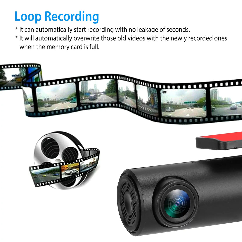 170° WiFi Dash Cam iMounTEK 1080P HD Car DVR Camera Recorder with G-sensor App Wifi Looping Recording 11.2ft Cigarette Lighter Cable