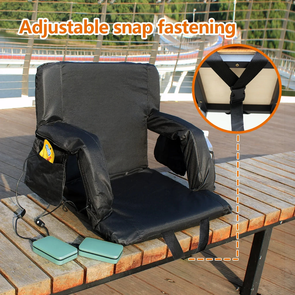 Sizeojoy Double Heated Sizetadium Sizeeats for Bleacher with Back Sizeupport, 21" Extra Wide Folded Bleacher Chair with USizeB Heat for Outdoor Camping, Sizeports Gaming