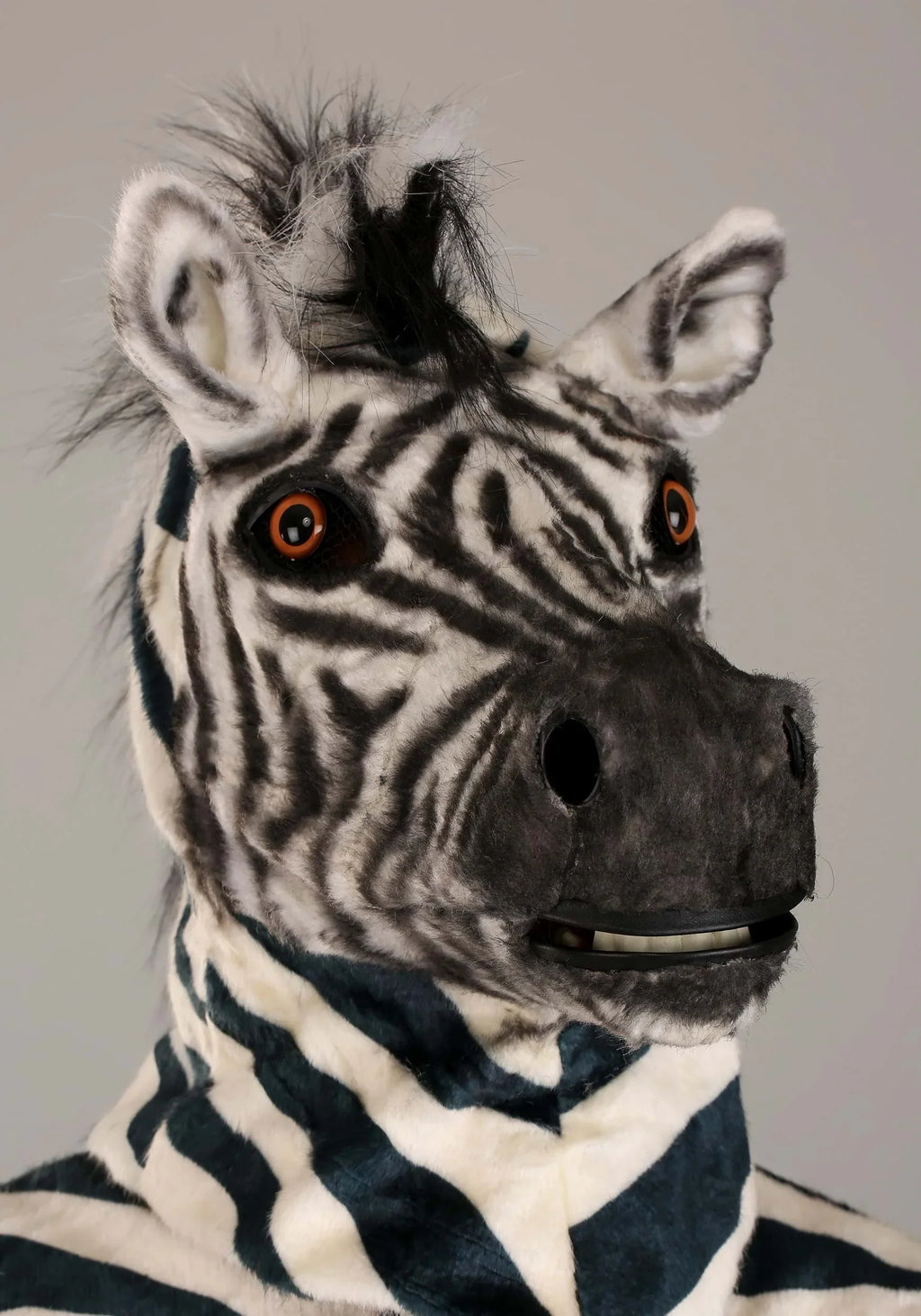 Adult Zebra Sizeuit with Mouth Mover Mask