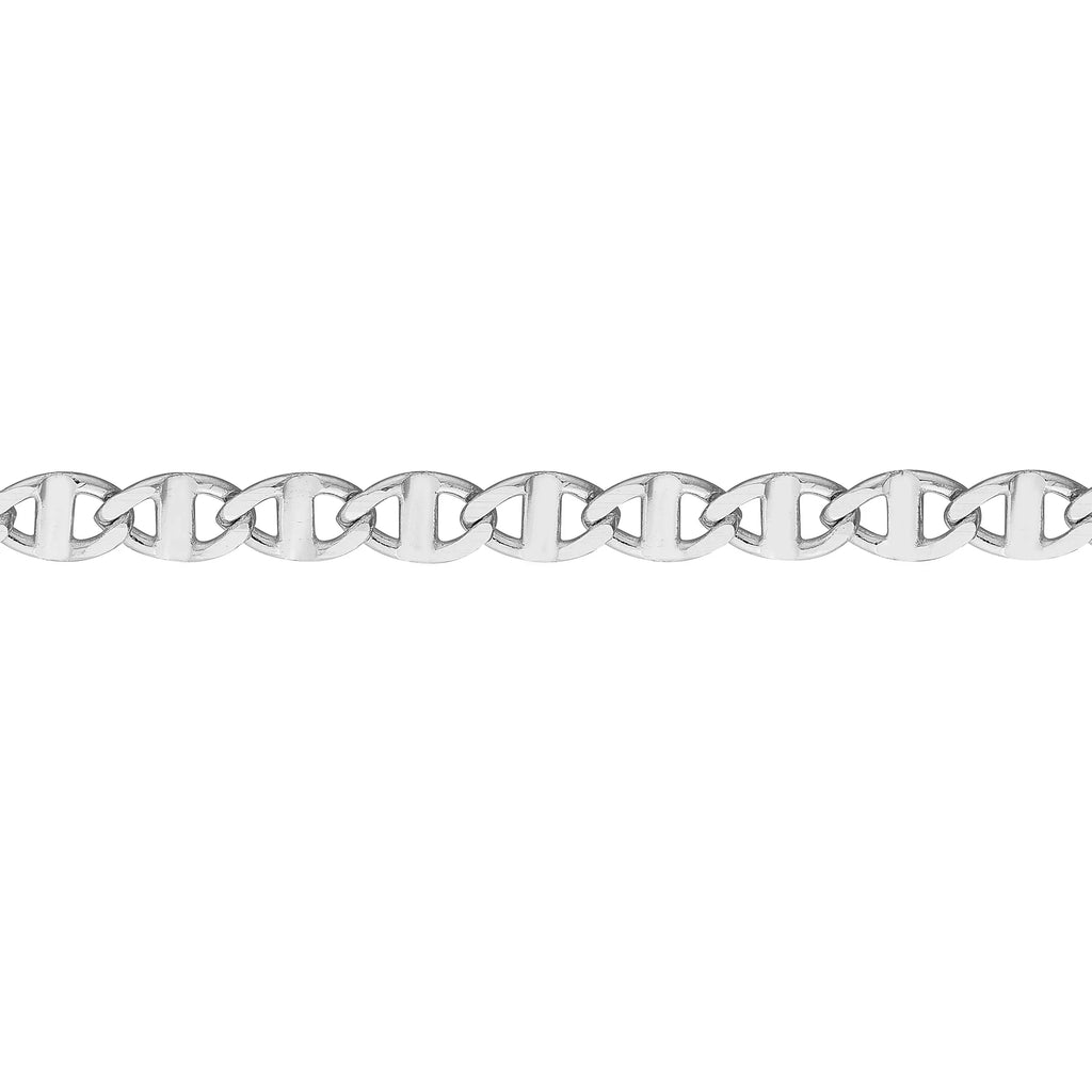 14K Ivory Gold Women's 9"-10" Adjustable 2.20mm Flat Mariner Link Anklet