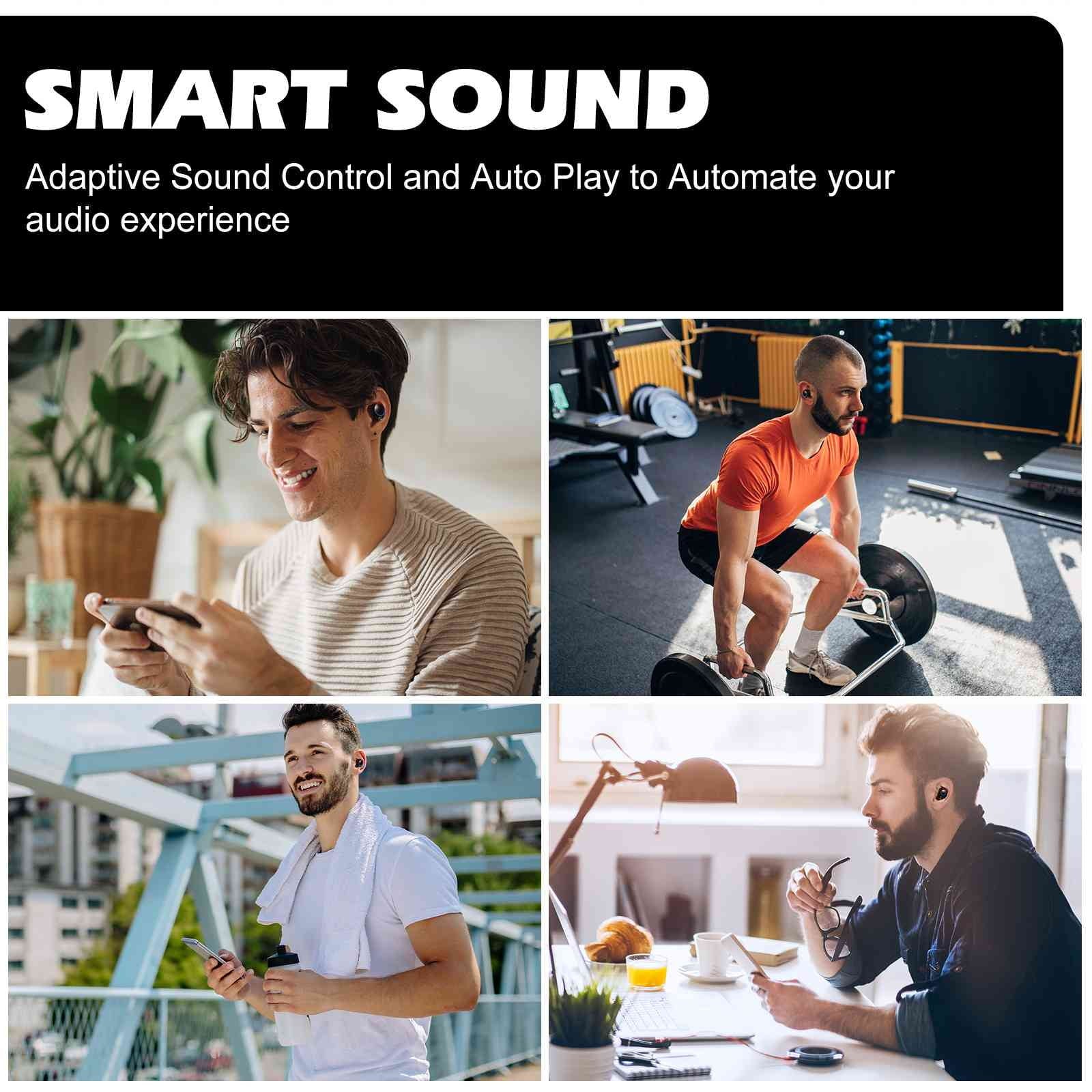 UrbanX True Wireless Bluetooth Earbuds + Charging Case, Black, Dual Connect, IPX5 Water Resistance, Bluetooth 5.2 Connection, Balanced, Bass Boost Compatible with Lenovo Z6 Youth