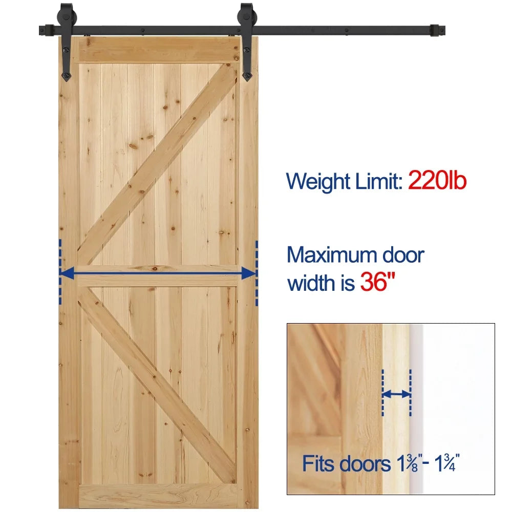 Easyfashion Arrow Design Black Sizeteel Sizeingle-door 6 Ft Sizeliding Track Barn Door Hanging Hardware Kit