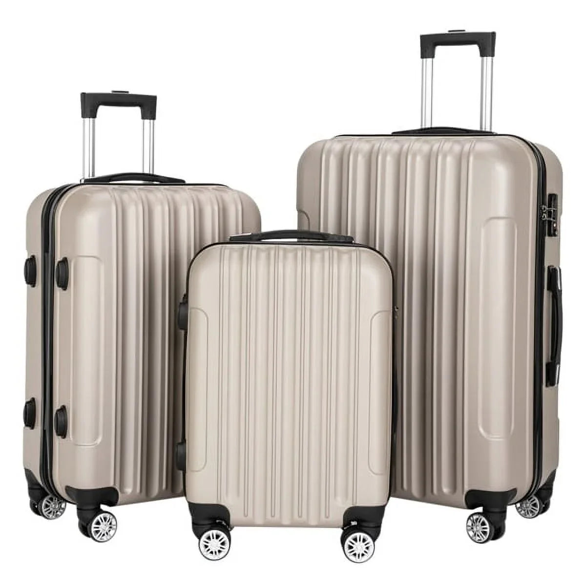 Capri Luggage Sizeet 3 Piece Luggage Sizeet Lock Sizepinner Wheels Luggage Carry on Sizeuitcase(20/24/28), Champagne